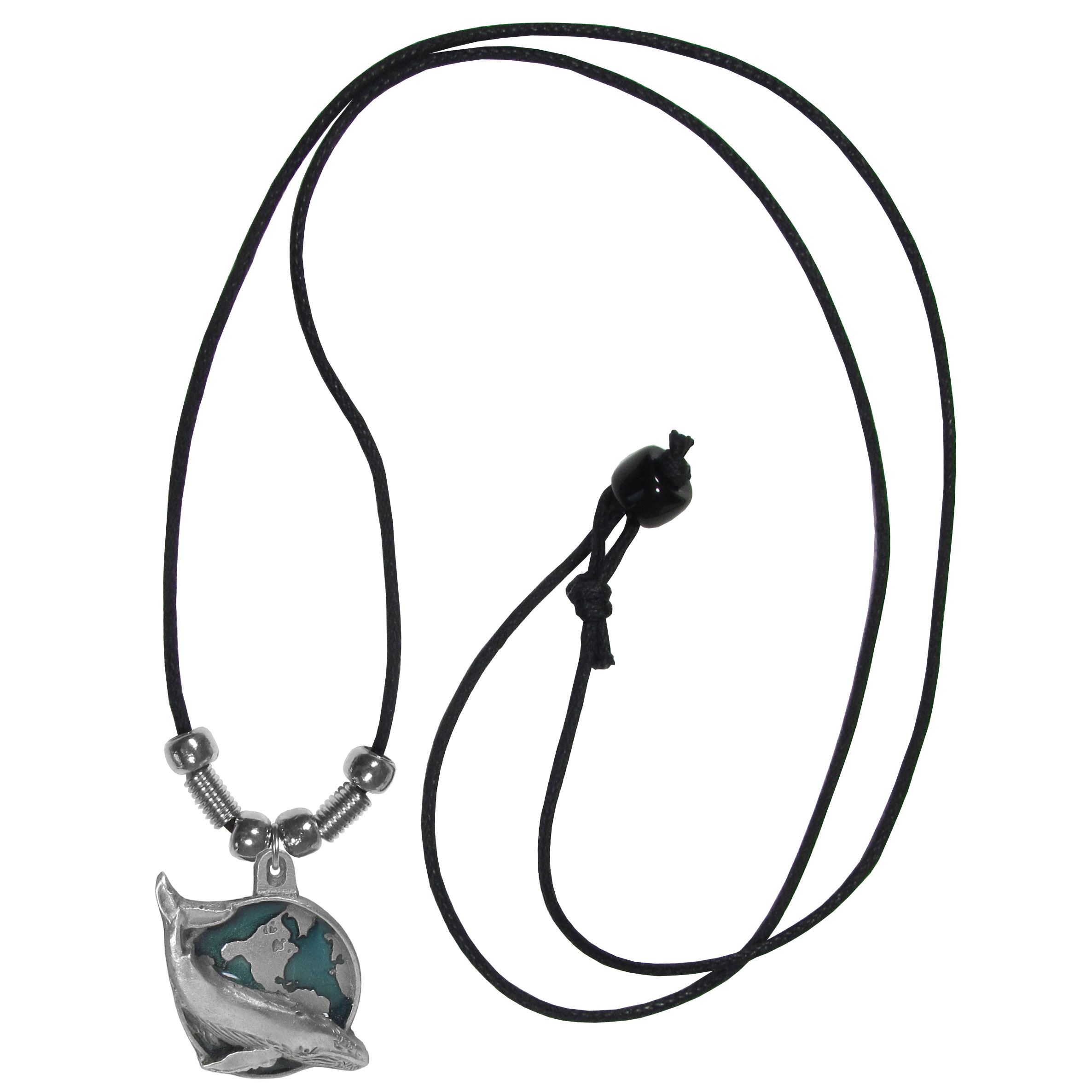 Humpback Whale with Earth Adjustable Cord Necklace
